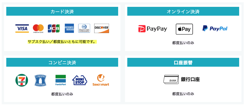 決済サービス一覧