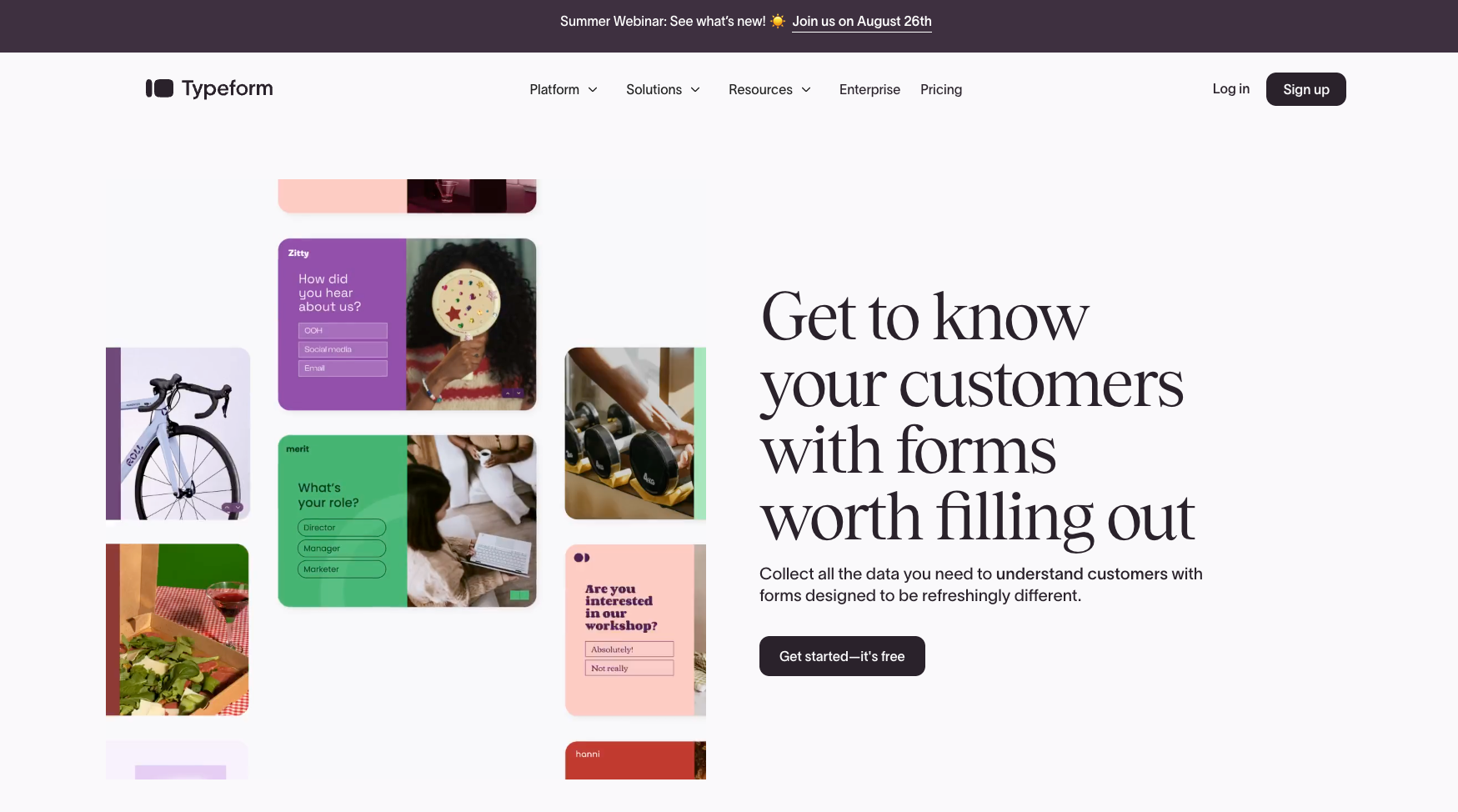 Typeform｜1画面1問の回答しやすいUI